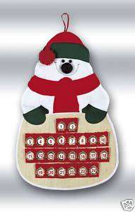 Fabric Advent Snowman Christmas Calendar NEW 11188  