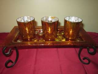   GLASS VOTIVE TEALIGHT CANDLE HOLDERS & METAL GLASS BASE STAND  