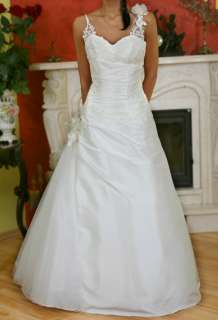 Hochzeitskleid Brautkleid nach Maß Träger weiß creme 1A  