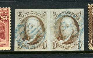 Scott #1 Franklin Used Pair with PF Cert (Stock #1 67)  