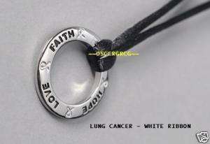 LUNG CANCER AWARENESS NECKLACE WHITE RIBBON INSPIRATION  