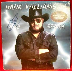 HANK WILLIAMS JR Signed Autograph LP Wild Streak  