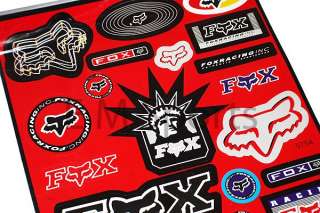 Dirt Pit Bike Atv Fox Racing Stickers Decal Parts RED  