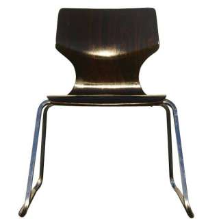 Vintage Flötotto Rosewood Chrome Stacking Side Chair  