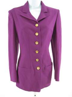 SONIA RYKIEL Purple Wool Blazer Jacket Pants Suit Sz 38  