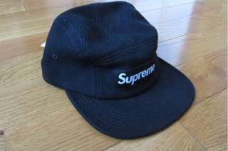 New Supreme Box Logo Camp Cap Pique Panel Hat Black  
