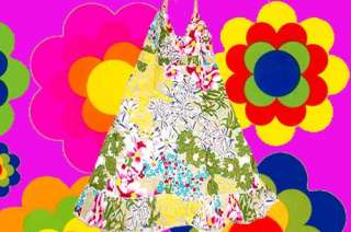 buntes Hippie Kleid Prilblumen 70er Jahre Flower Power  