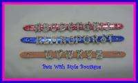 Designer Bling Personalized Leather Dog Collar S   XL  