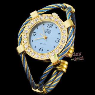 Fashion Lady Quartz Dress Bracelet Bangle Wrist Watch Crystal Multi 6 