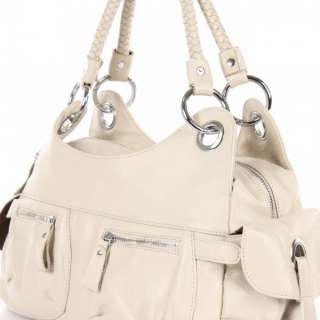LECONI Leder Handtasche beige Damentasche LE0001  