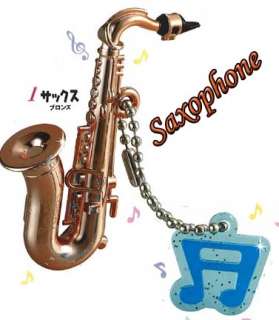Japan Brass Instrument Miniature Mascot Strap Saxophone  