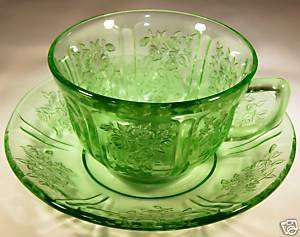 SHARON CABBAGE ROSE GREEN COFFEE CUP & SAUCER SET!  