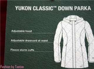  Bauer Womens Yukon Classic Down Parka Coat 80% Goose Down  