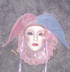 CLAY ART CERAMIC MASK ROMANTIC JESTER EXTREMELY RARE !!  