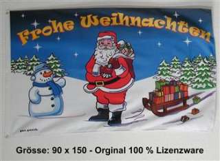 Fahne FROHE WEIHNACHTEN Weihnachtsmann Flagge 90x150  