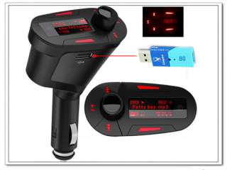 White Color LCD Car MP3 Player Wireless FM Transmitter USB SD USB Free 