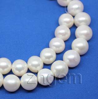 12mm natural white freshwater pearl loose round beads gem 16long