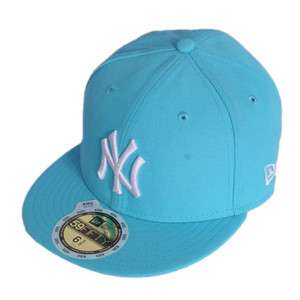   5950 Kids New York Yankees Basic Fitted Flat Cap Vice Blue & White