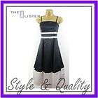 NEW £65 ESSENTIAL STYLE Black & Ivory Satin Bow PROM DR