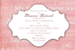 First 1st Holy Communion / Confirmation Invitations Gb  