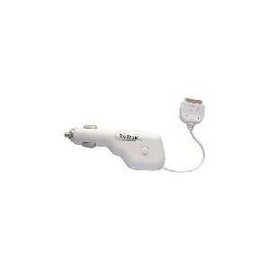  Emerge Retractable iPod Wall Outlet Power Charger (White 