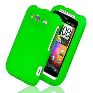 GREEN HYBRID ARMOUR CASE & SCREEN PROTECTOR FOR HTC WILDFIRE S
