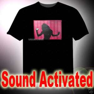   SOUND ACTIVATED LED EQUALIZER T SHIRT HIP HOP DANCE DJ