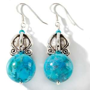   Silver Collection Turquoise Sterling Silver Beaded Earrings 
