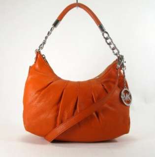   Michael Kors Erin Medium Leather Shoulder Bag (Tangerine) Shoes