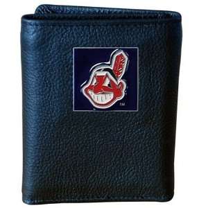   MLB Cleveland Indians Genuine Leather Tri fold Wallet Sports