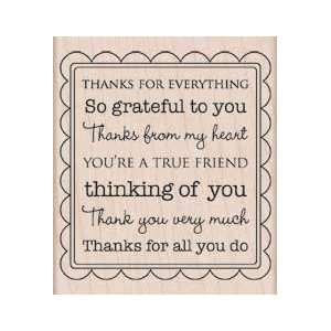  Thanks For Everything Greeting Wood Mounted Rubber Stamp 