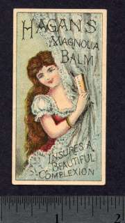 1800s Pimple CURE Hagans Magnolia Balm Beauty ad CARD  