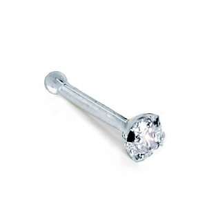   10ct Diamond  950 Platinum Nose Ring Bone / Stud  20 Gauge Jewelry