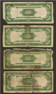 500 Five Hundred Dollar Bills Currency Cash Money Federal Reserve 