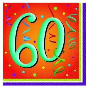  Lively 60th Birthday Party Luncheon Napkins 16ct. Health 