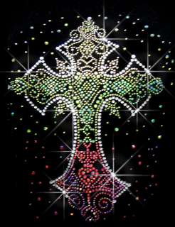 Awesome Multi Colored Cross using AB Stones!The picture on display 