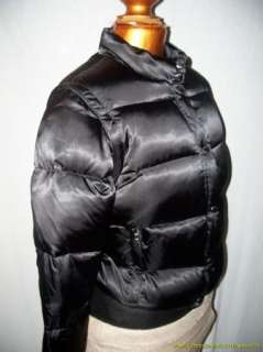 Andrew Marc Puffer Goose Down Jacket Vest Black Removable Sleeves Mint 