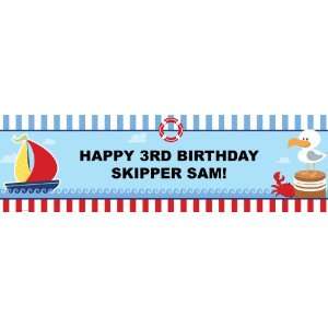  Anchors Aweigh Personalized Birthday Banner Large 30 x 