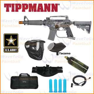   Tippmann Alpha Black Camo Paintball Marker Package , that includes
