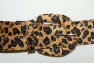 brown leopard print fake fur belt punk rock emo BO10  