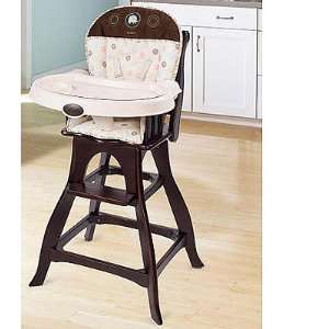   Classic Comfort Reclining Wood High Chair   Safari Friends Baby