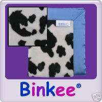 BINKEE BABY SNUGGLE BLANKET   Cow Print Blue *New*  