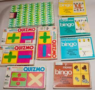Teachers Lot of 9 Educational Math Games, Quizmo, Bingo  