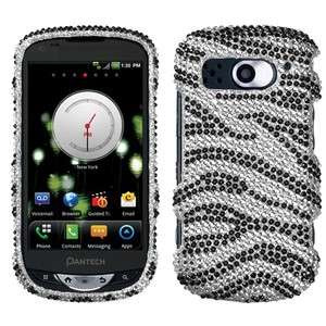 Zebra Crystal Diamond BLING Hard Case Phone Cover for Verizon Pantech 