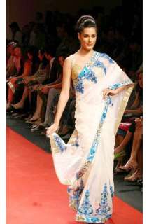 Embroidery Designer Bollywood Saree Sari  