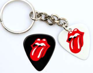 Rolling Stones 2 Sided Guitar Pick Keyring + Plectrum  
