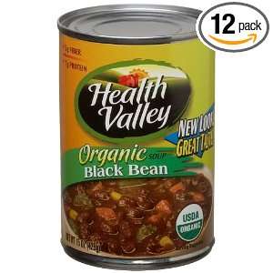 Health Valley Soup Black Bean, 15 Ounce Cans (Pack of 12)  