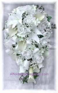 White CALLA LILY LIlies Roses Bouquets Wedding FLOWERS  