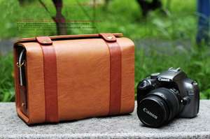 PU Leather Retro Digital SLR DSLR Camera Case Bag Shoulder Pouch For 