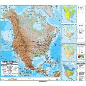   North America Advanced Physical Wall Map Blackboard